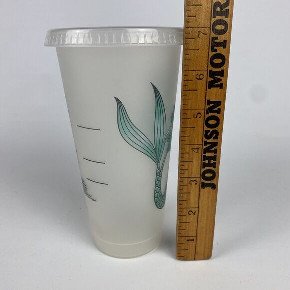 Starbucks Siren Reusable Cold Cup Frosted Plastic Venti 24 oz Mermaid *NO STRAW* - Picture 9 of 9